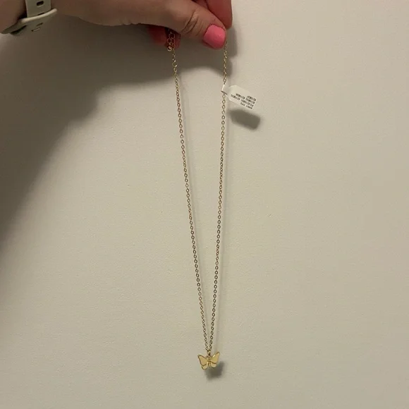 Anthropologie NWT Gold Butterfly Necklace - Picture 2 of 4